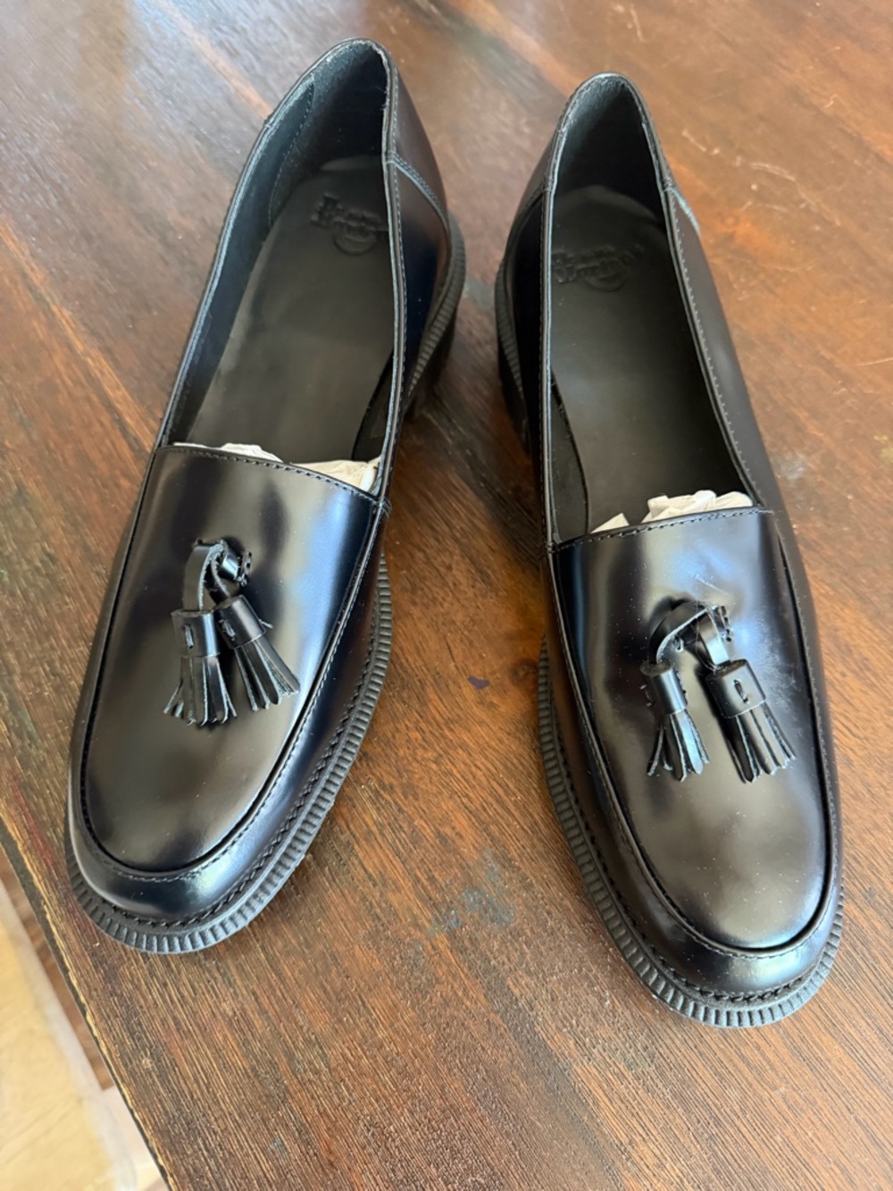 Dr. Martens Black Leather Tassel Loafers